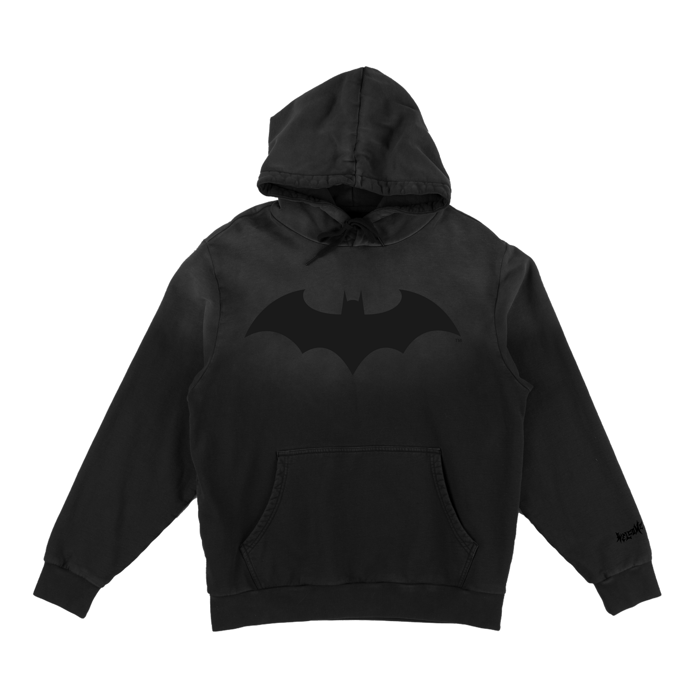 WELCOME X BATMAN BAT LOGO SUN-FADE HOODED SWEATSHIRT - Bow Shock Marketplace