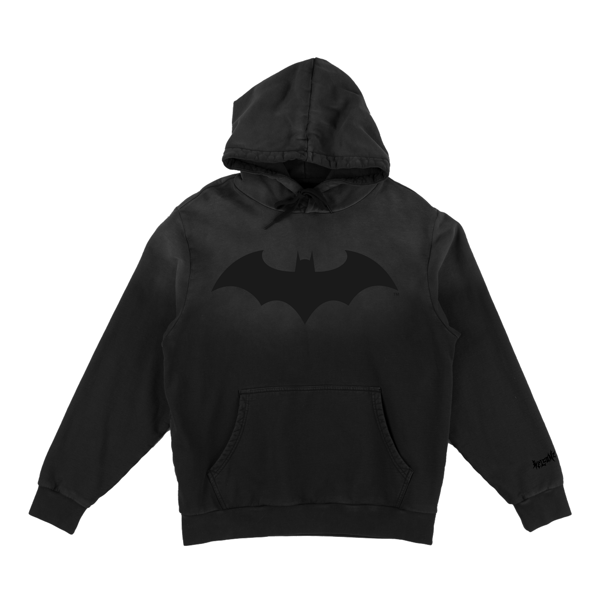 WELCOME X BATMAN BAT LOGO SUN-FADE HOODED SWEATSHIRT - Bow Shock Marketplace