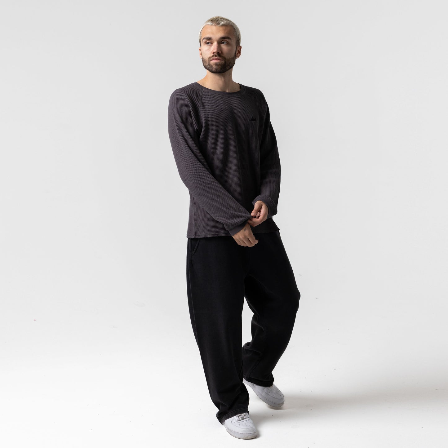 Castanza Waffle Knit Long Sleeve (Charcoal)