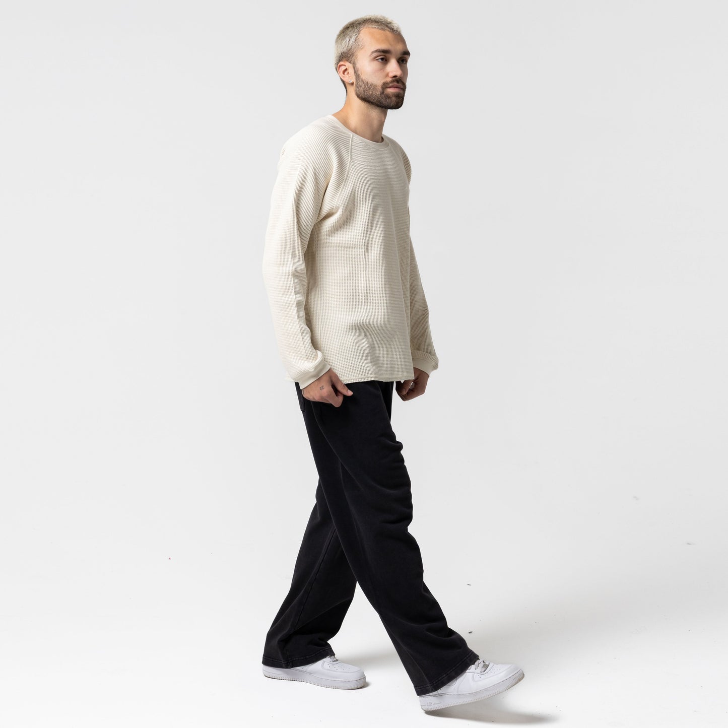Castanza Waffle Knit Long Sleeve (Off-White)
