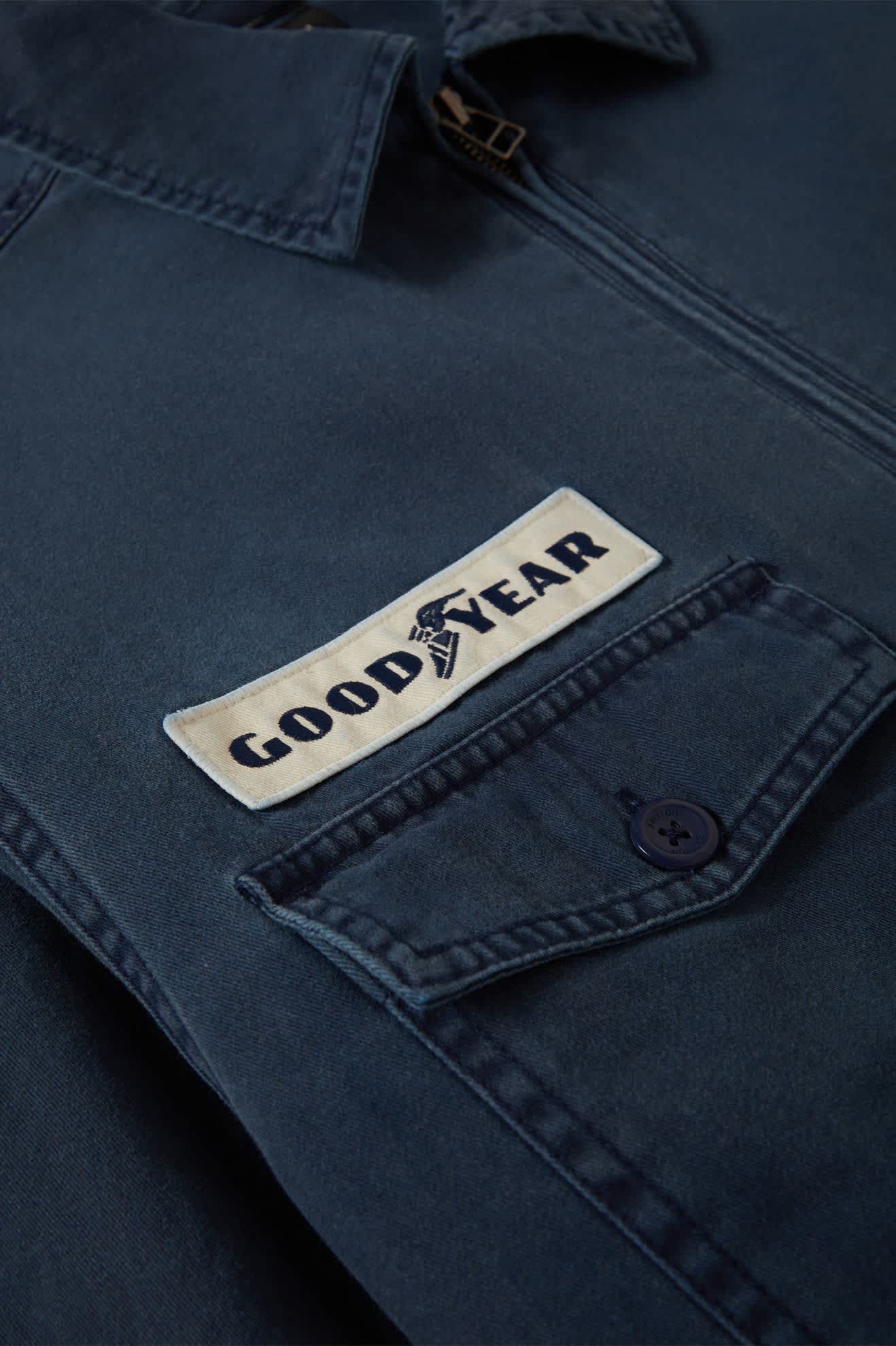 Brixton Goodyear Trademark Washed Navy Lightweight Jacket