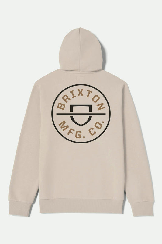 Brixton Crest Cream Jet Black Washed Copper Hooded Sweatshirt